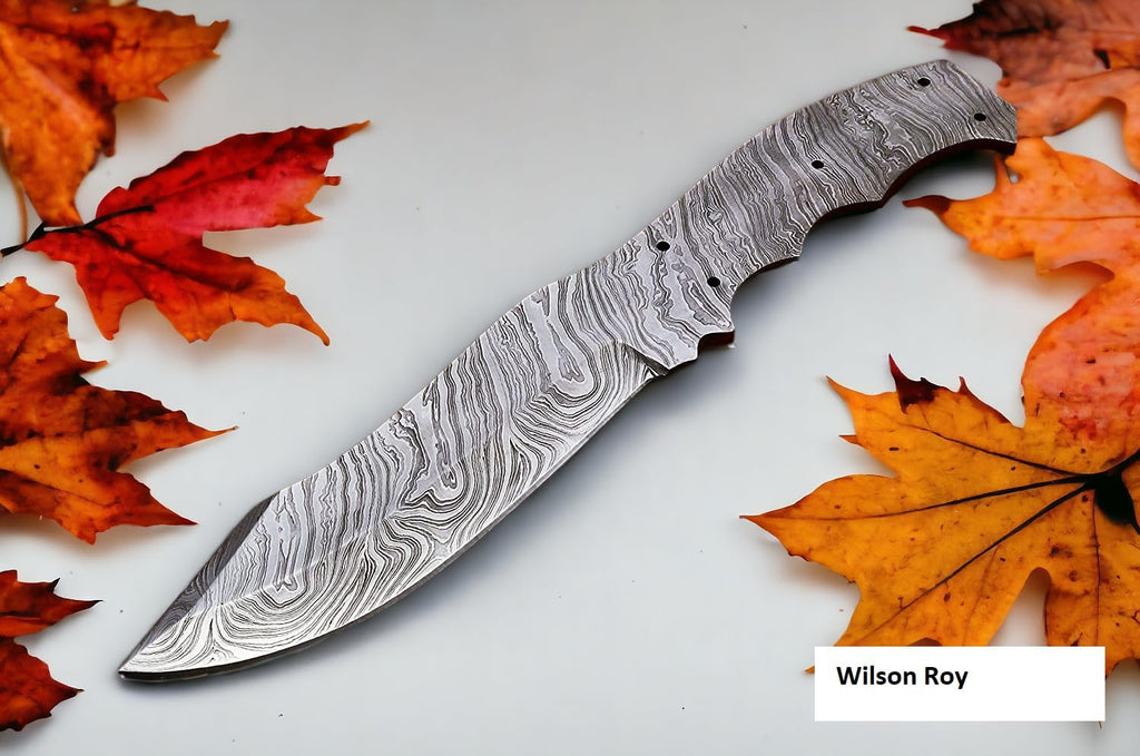Damascus Steel Full Tang Blank Blade Knife C312