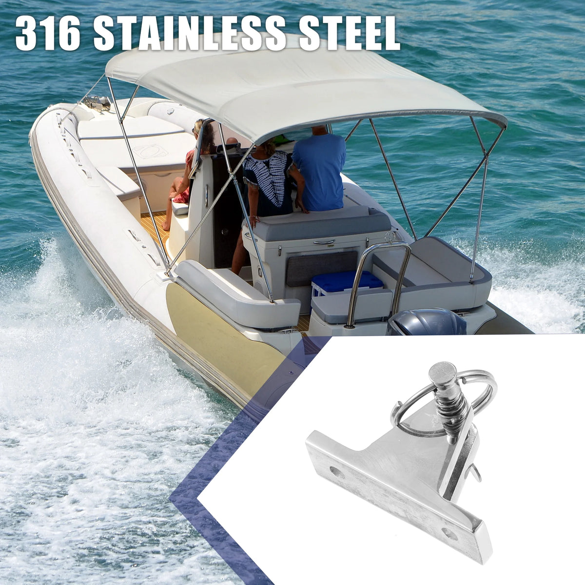 4Pcs Stainless Steel Deck Hinge with Pin Ring F9041