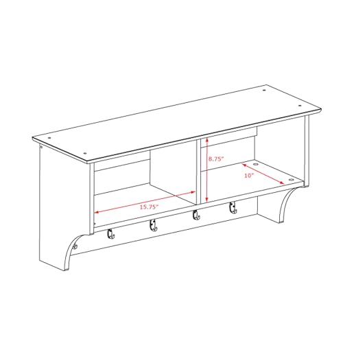 White Hanging Entryway Shelf P982
