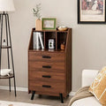 4 Drawer Wood Dresser with Bookshelf Q426