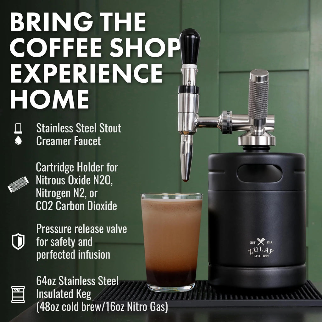 1 Gallon Cold Brew Coffee Maker with Glass Pitcher and Mesh Filter A73501