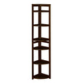 Mocha Walnut High Corner Folding Bookcase R7817