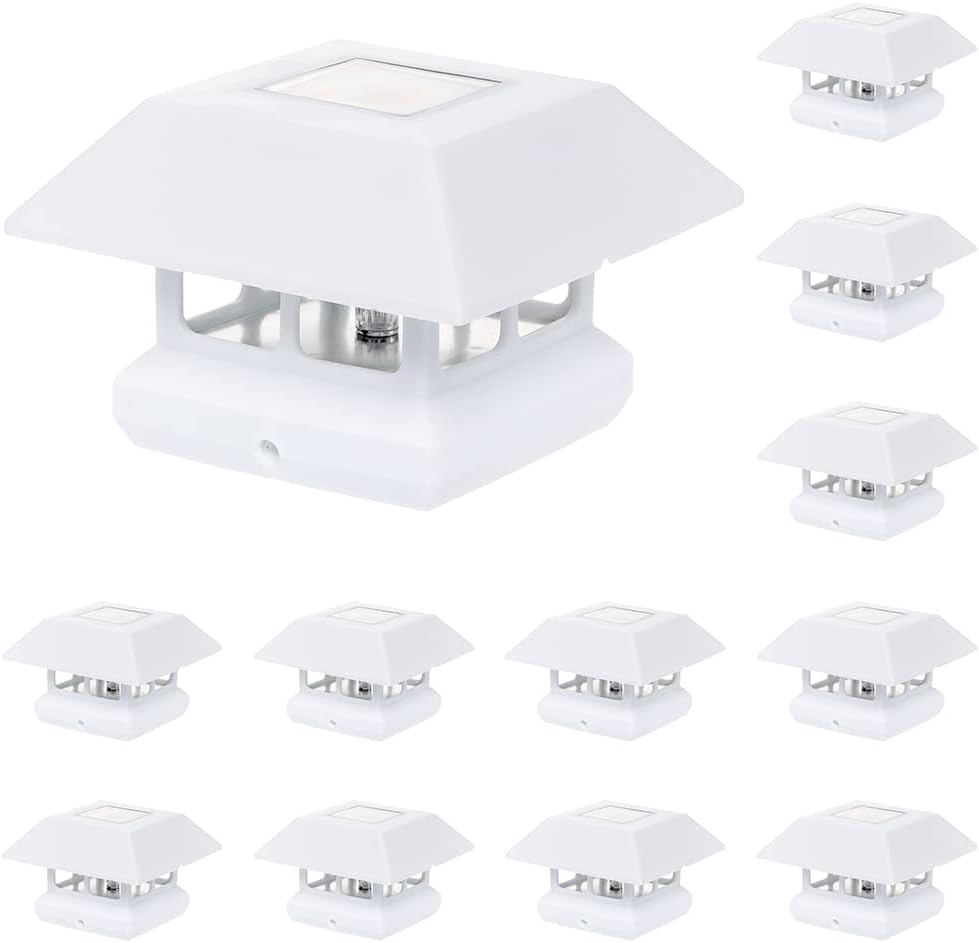 12 Pack Solar Powered LED Post Cap Light J92535
