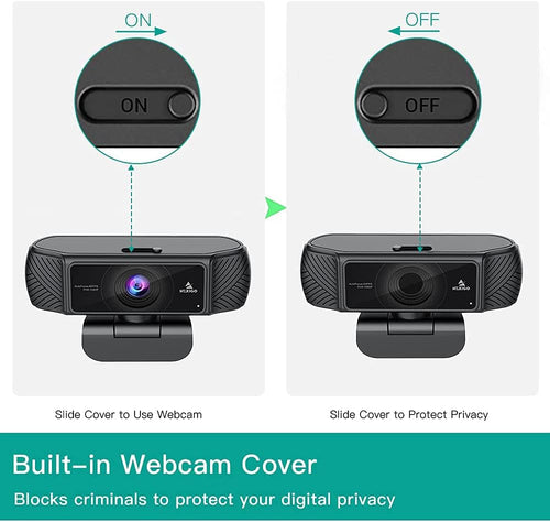 1080P Webcam with Microphone and Privacy Cover X926