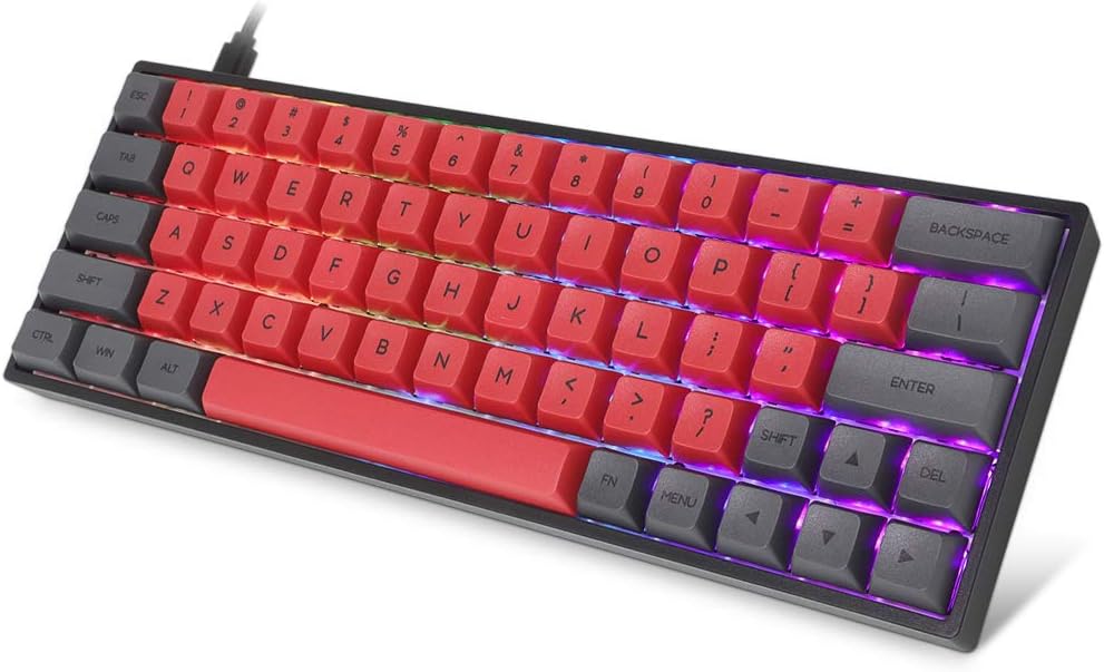 60% Mechanical Keyboard, RGB LED Backlit, Gateron Optical Switch, USB Wired Gaming Keyboard V2813