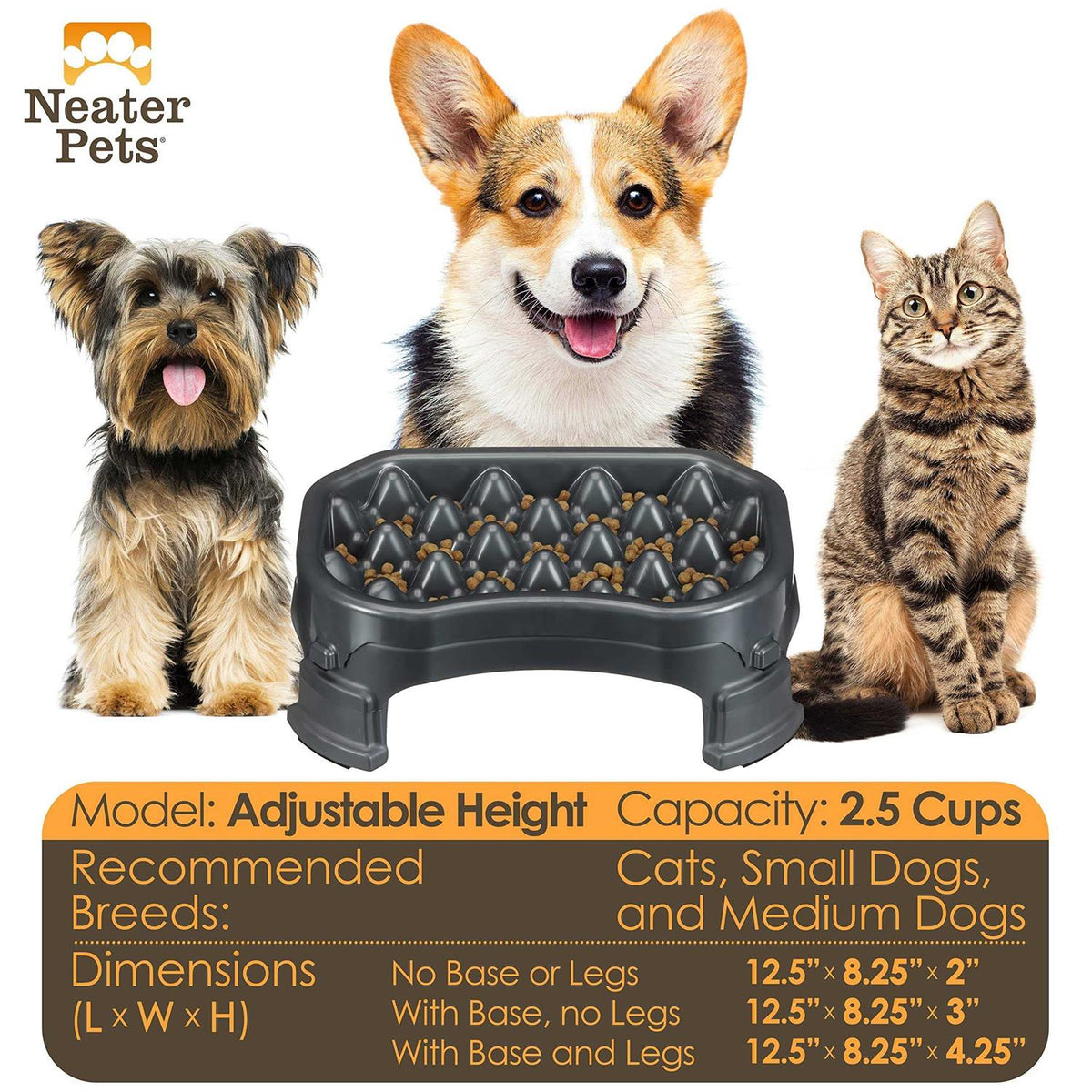 Raised Slow Feeder Dog Bowl D760