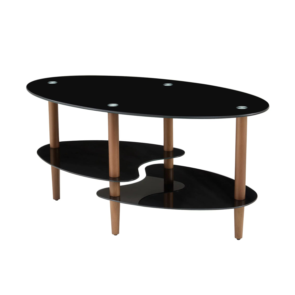 Oval 3-Tier Glass Coffee Table D255735