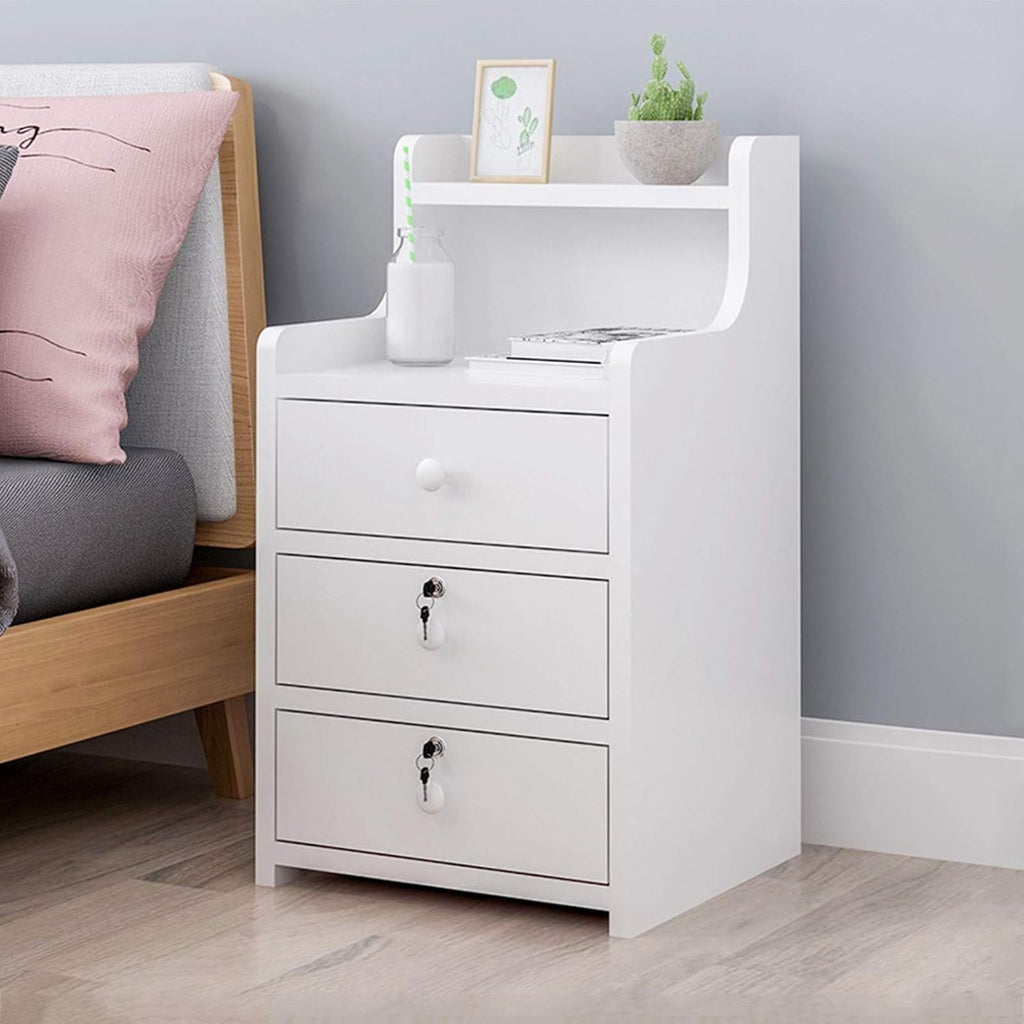 3 Drawer Wood Nightstand with Open Shelf L150865