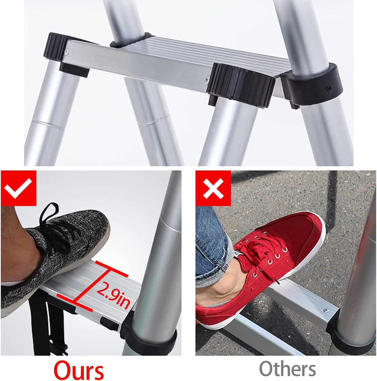 A-Frame Aluminum Telescoping Folding Ladder 330lb Capacity M58098