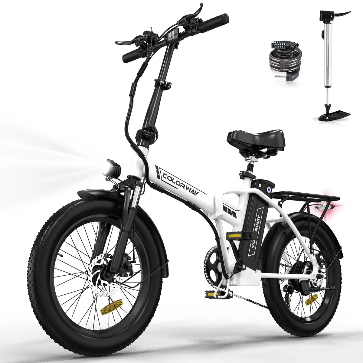 20"x3.0 Fat Tire Electric Bicycle with 500W/36V/12Ah Battery, Shimano 7-Speed B7076