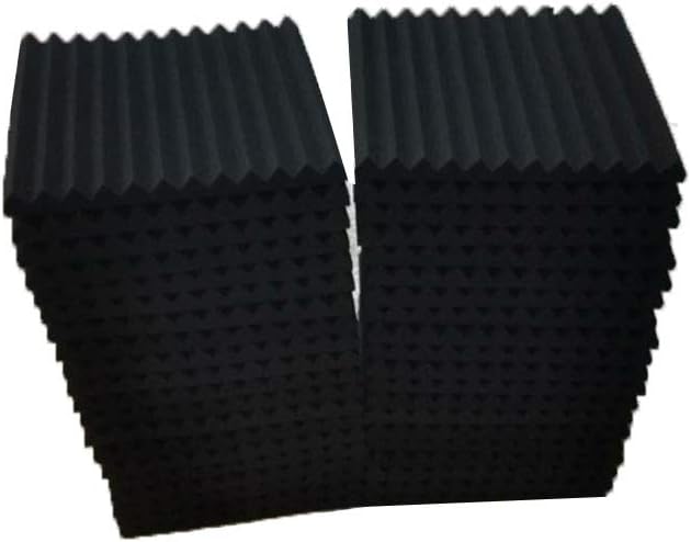 50 Pack Black Acoustic Panels Wedge, 1" X 12" X 12" D369