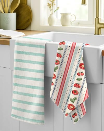 2 Pack 16x26 Inch Cotton Kitchen Towels with Hanging Loop U199200