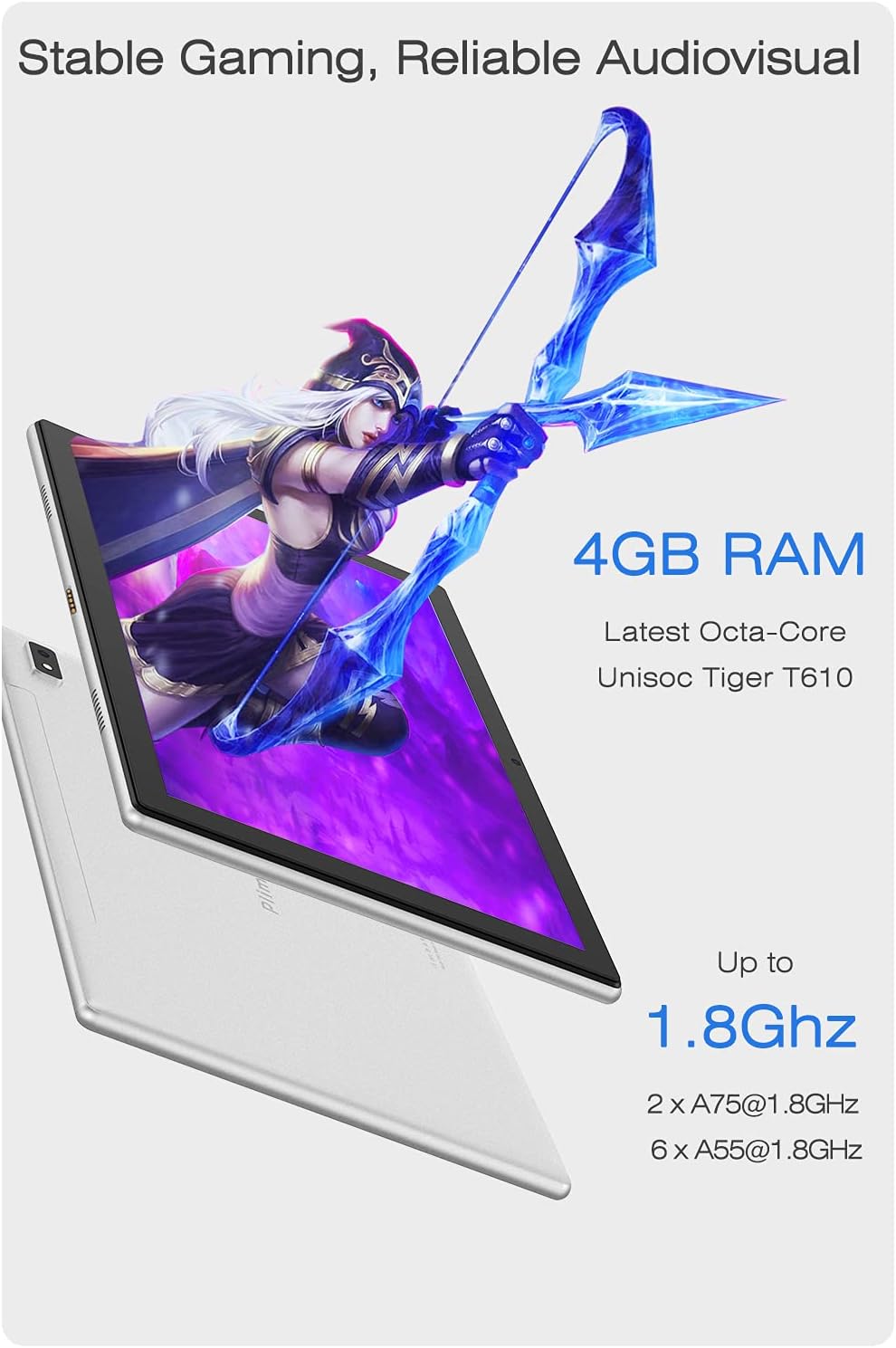 10.1-inch Android 11.0 Tablet, 4GB RAM 64GB ROM, Metal Body N6313