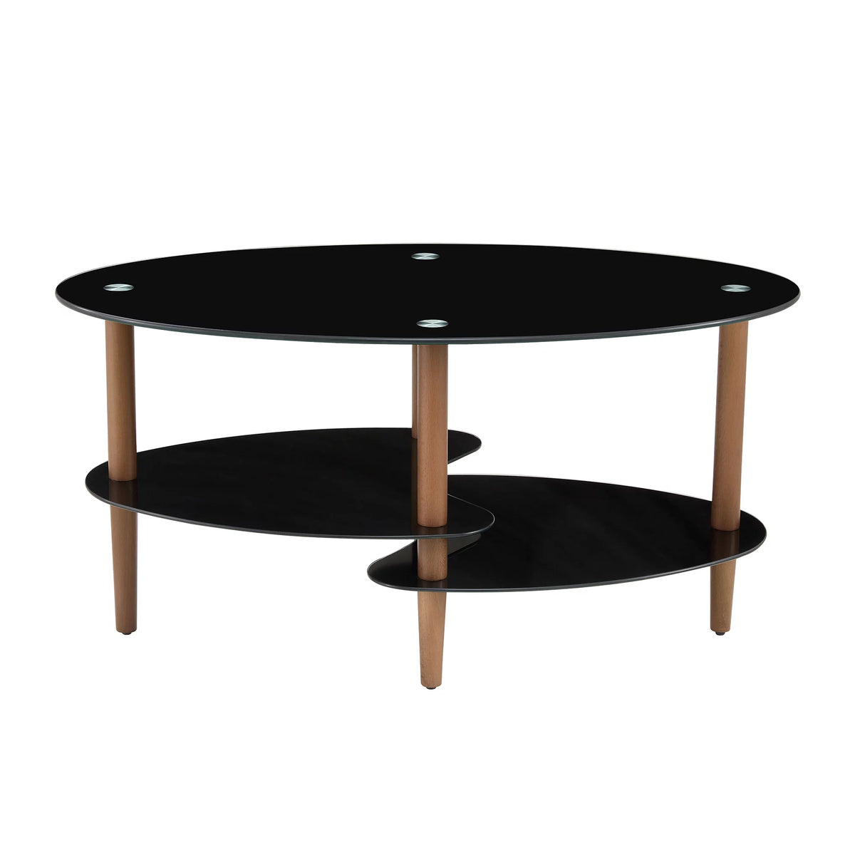Oval 3-Tier Glass Coffee Table D255735