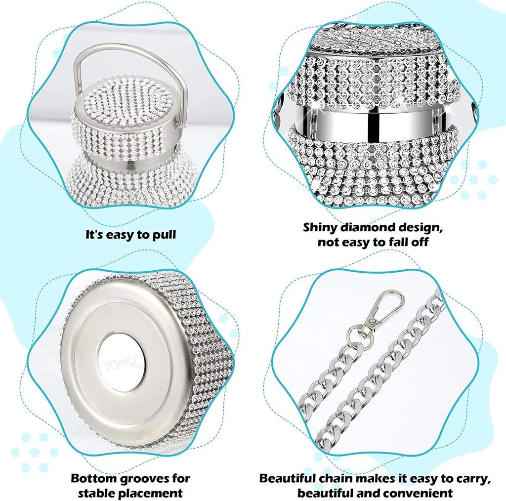 Silver Stainless Steel Insulated Water Bottle with Chain X897
