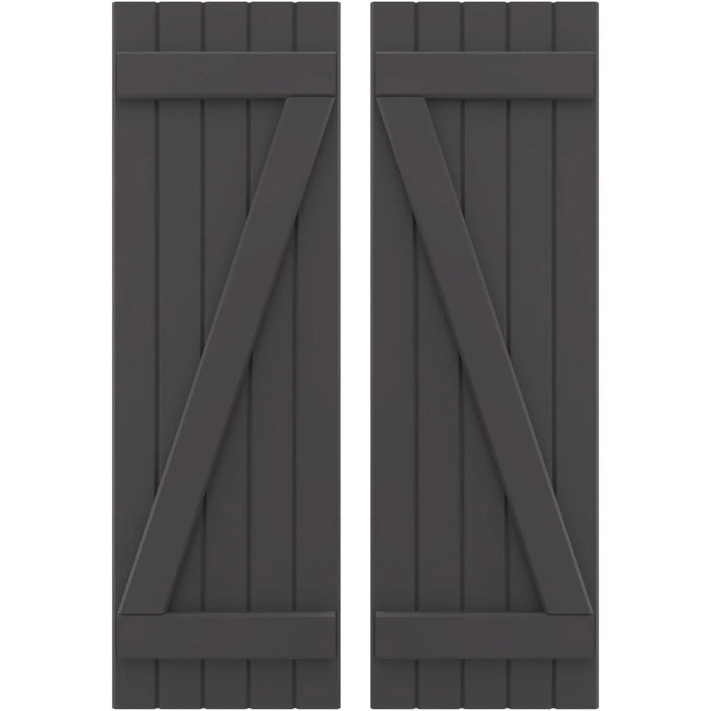 Real Wood Joined Board-n-Batten Shutters with Z-Bar R46315