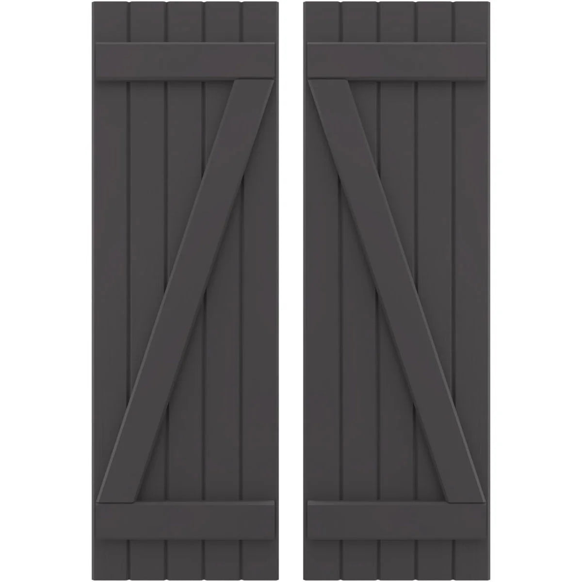 Real Wood Joined Board-n-Batten Shutters with Z-Bar R46315