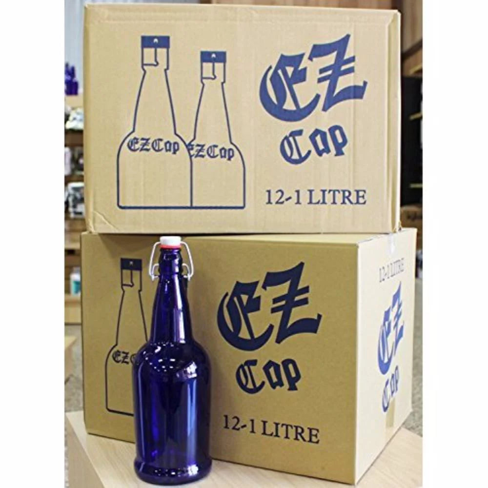 Cobalt Blue Glass Beer Bottles 2PK Y80927