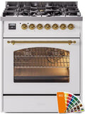30 Dual Fuel Propane Gas Range with Brass Trim P663989