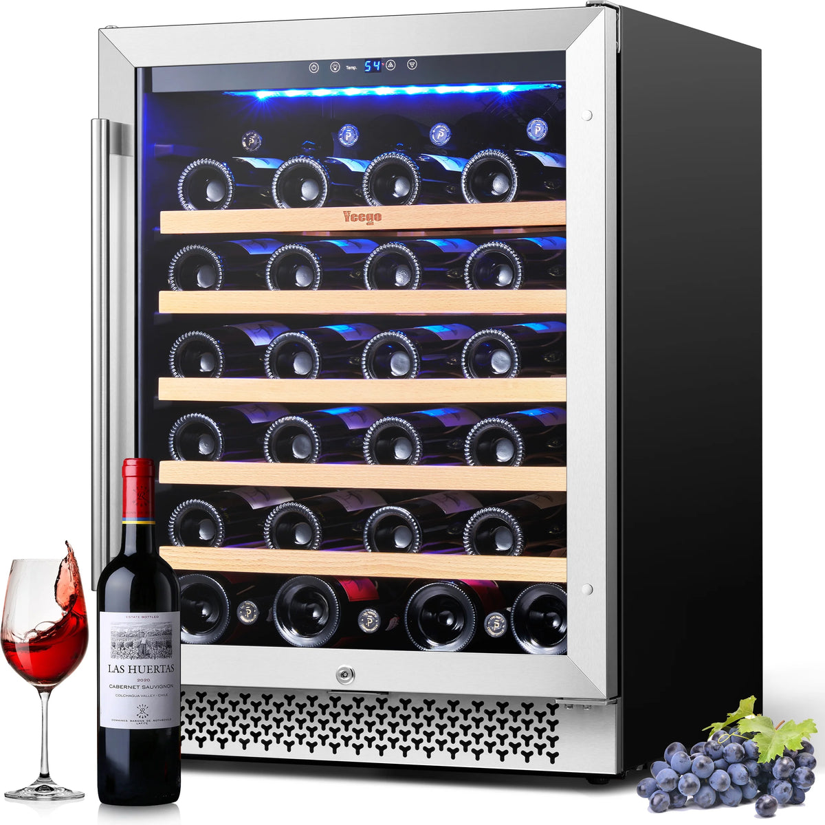 24 Wine Refrigerator Cooler 52 Bottles Glass Door Built in or Freestanding B7546