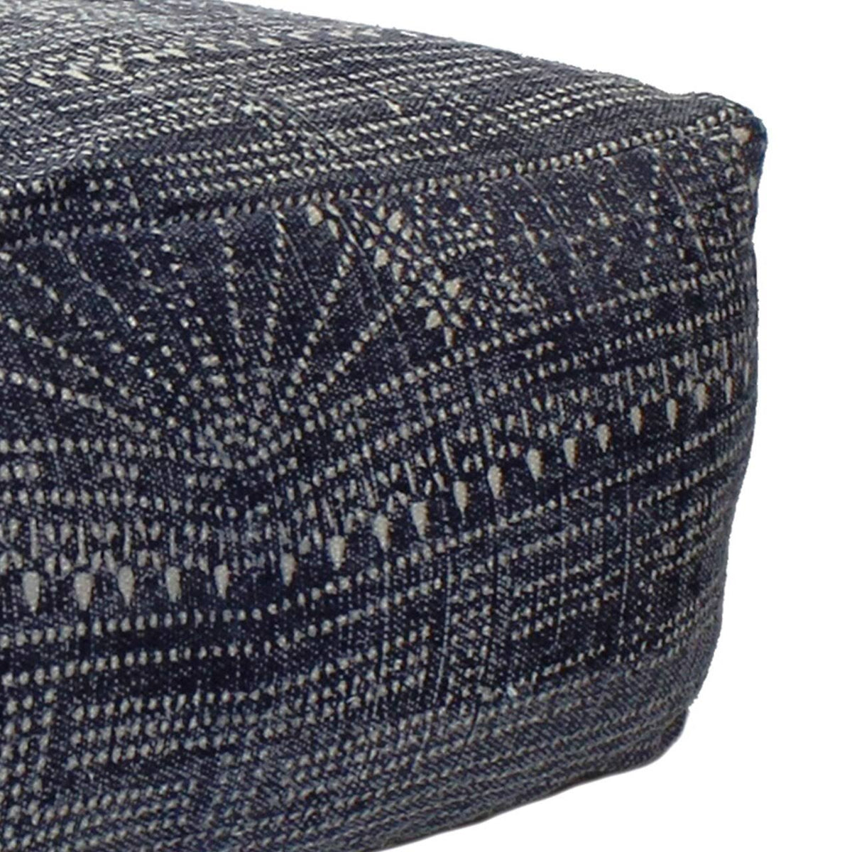 Blue Batik Print Rectangular Pouf V6664
