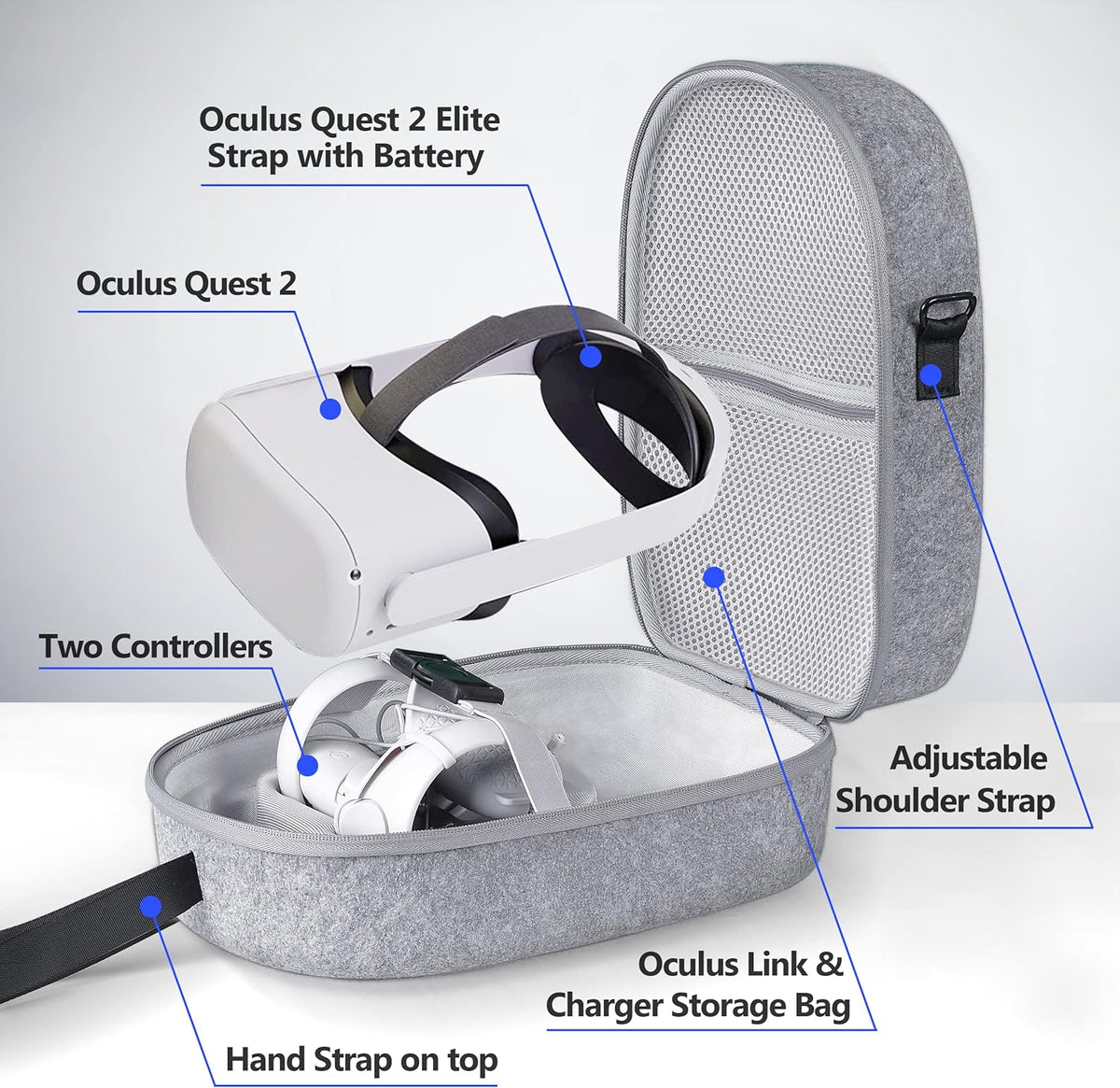 Hard Shell Carrying Case for Oculus Quest 2 Pack of 2 J156883