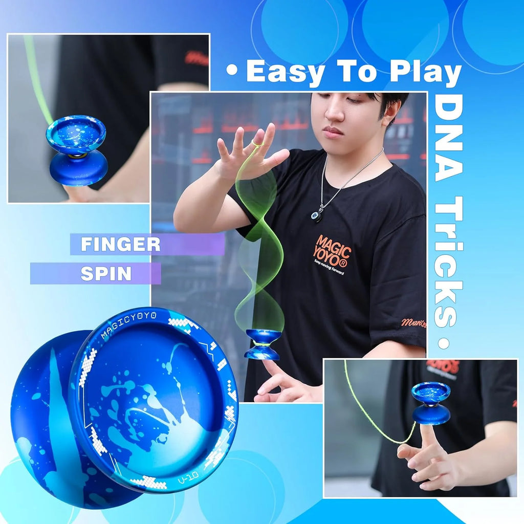 Blue Splash Finger Spin Metal Yoyo T34218