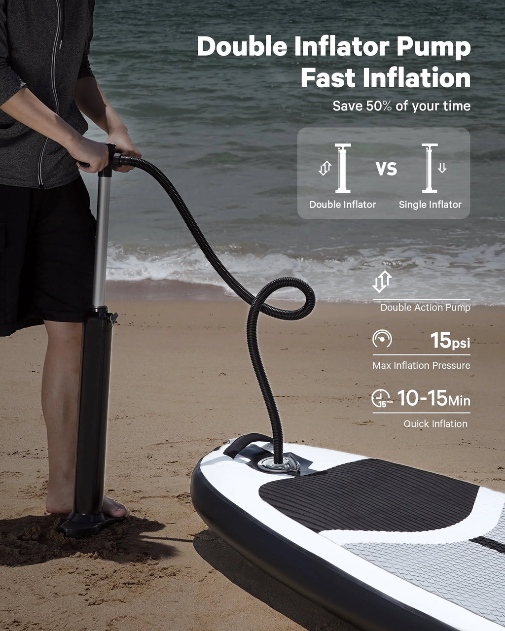10 Ft. Inflatable Stand up Paddle Board with Backpack V200