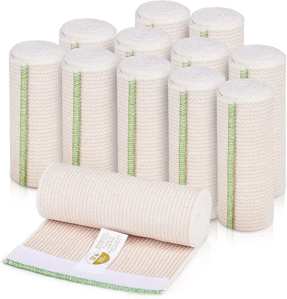 Elastic Bandage Wrap 6" 12 Pack Latex Free Compression Roll D18039