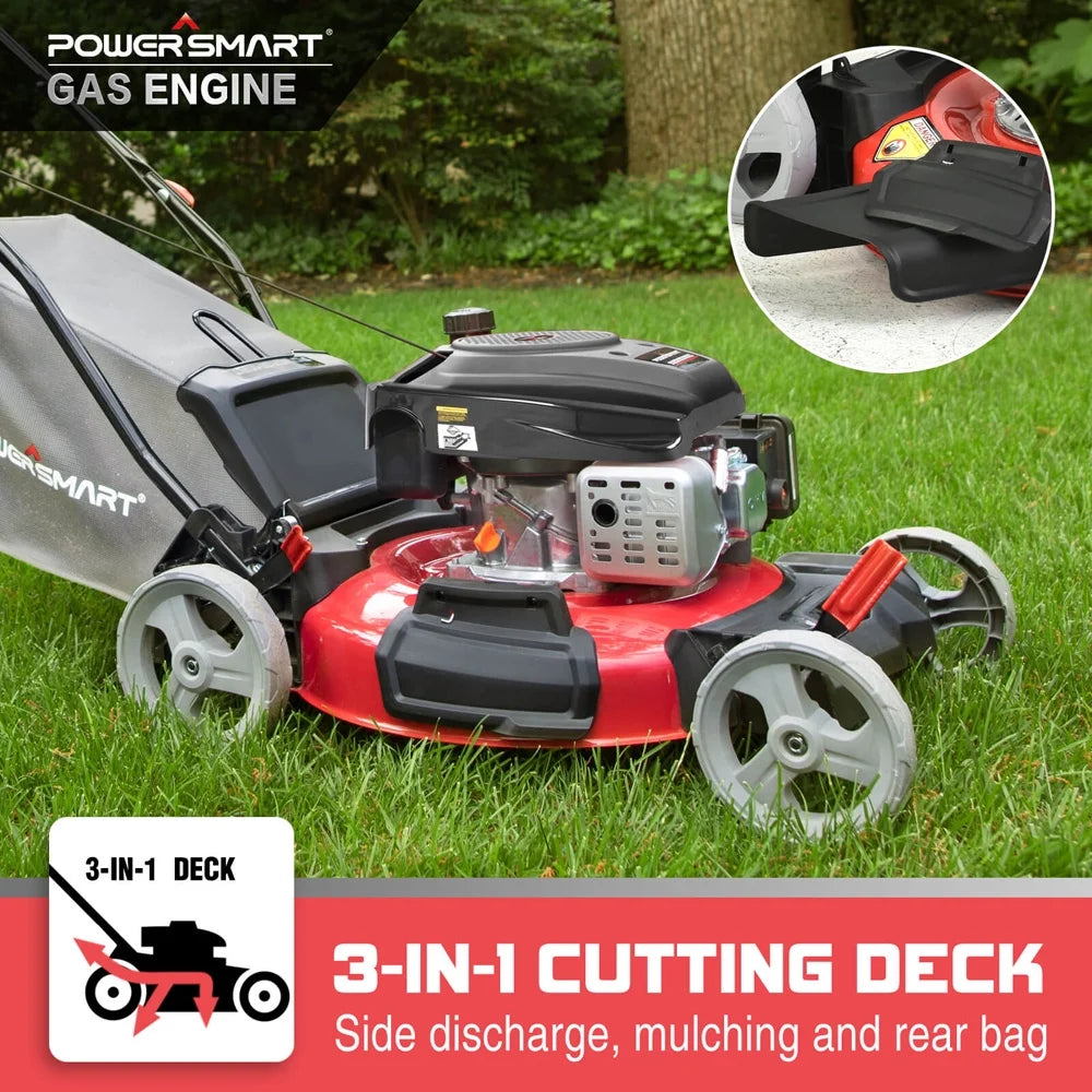 21-Inch 144cc 3-in-1 Walk-Behind Push Lawn Mower with Rear Bag K8340