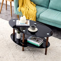 Oval 3-Tier Glass Coffee Table D255735