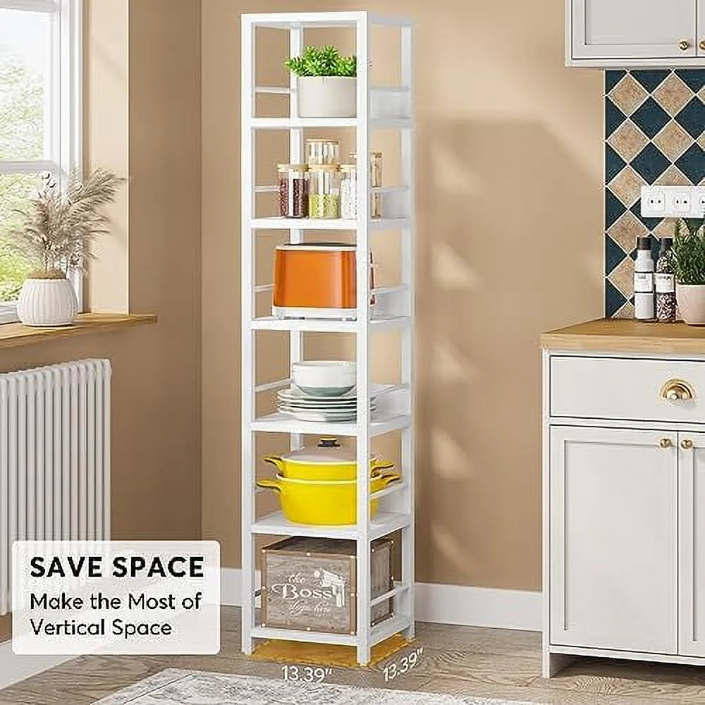 6-Tier Set of 2 75 Inch Tall Narrow Bookshelf M291