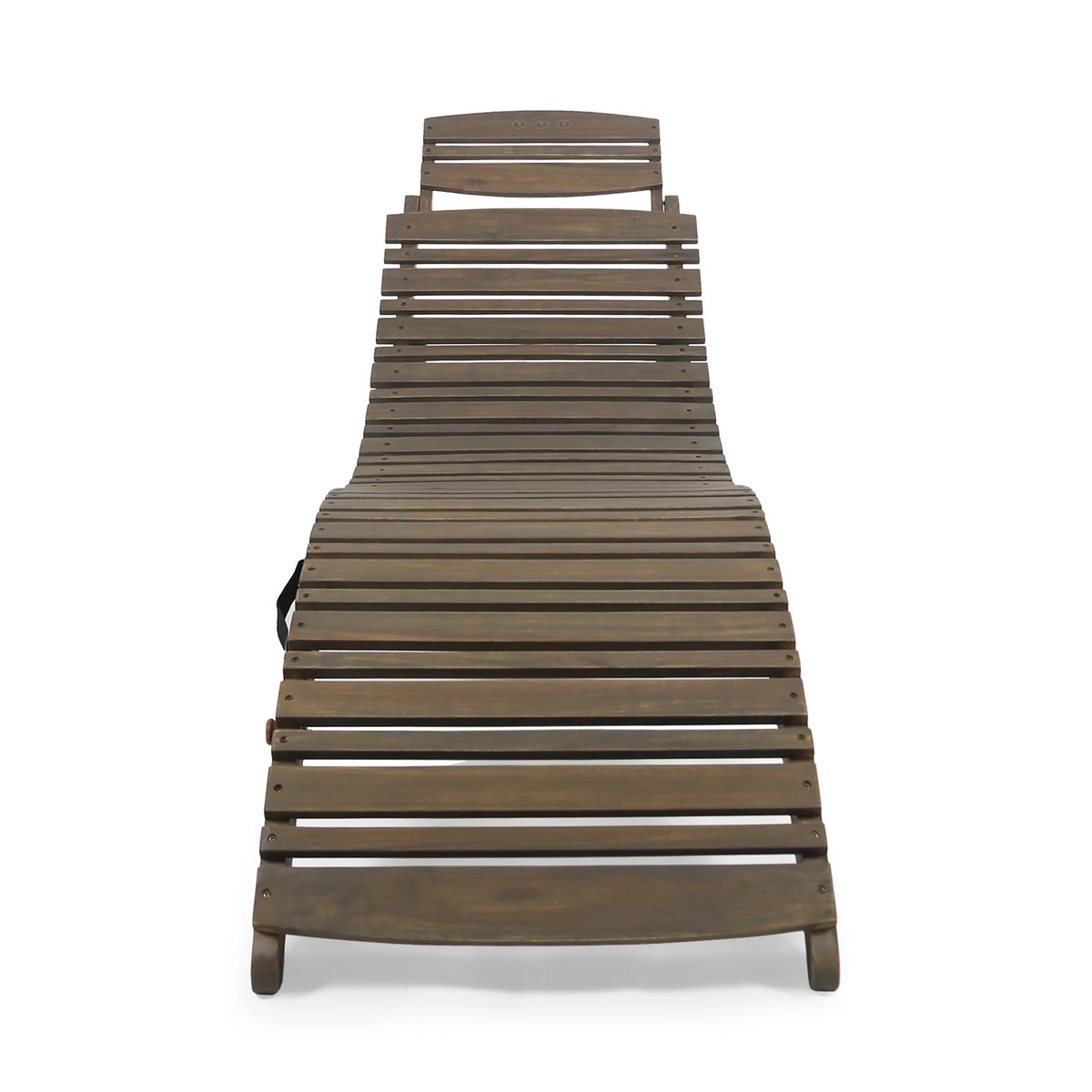 Gray Acacia Wood Outdoor Chaise Lounge Set of 2 A23815