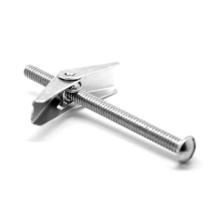 3/8 inch-16 x 4 inch Coarse Thread Toggle Bolt Combo Round Head Low Carbon Steel Zinc Plated Pk 100 Y4146