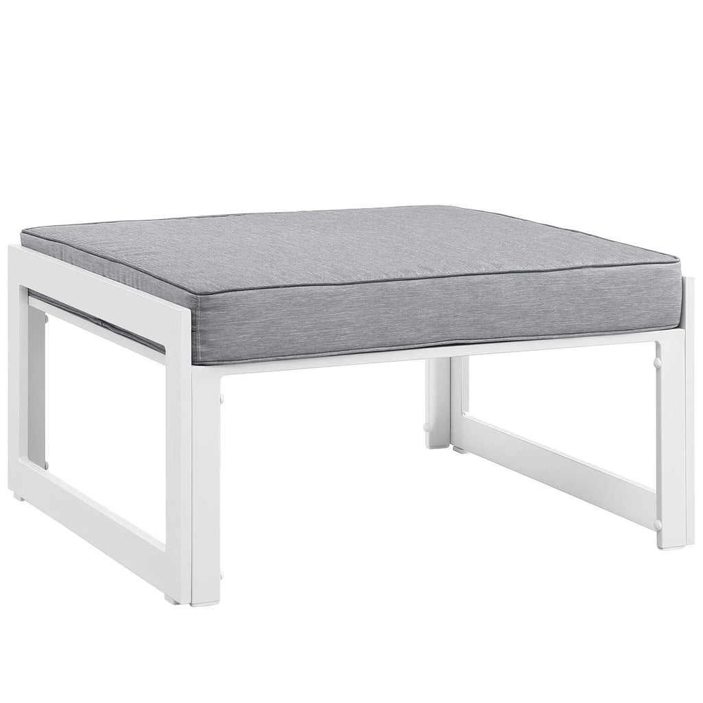 White Gray 10 Piece Outdoor Patio Sectional Sofa Set U485498