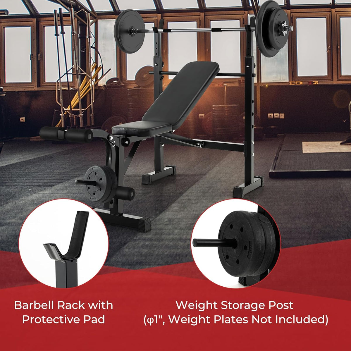 Adjustable Weight Bench with Squat Racks Z70503