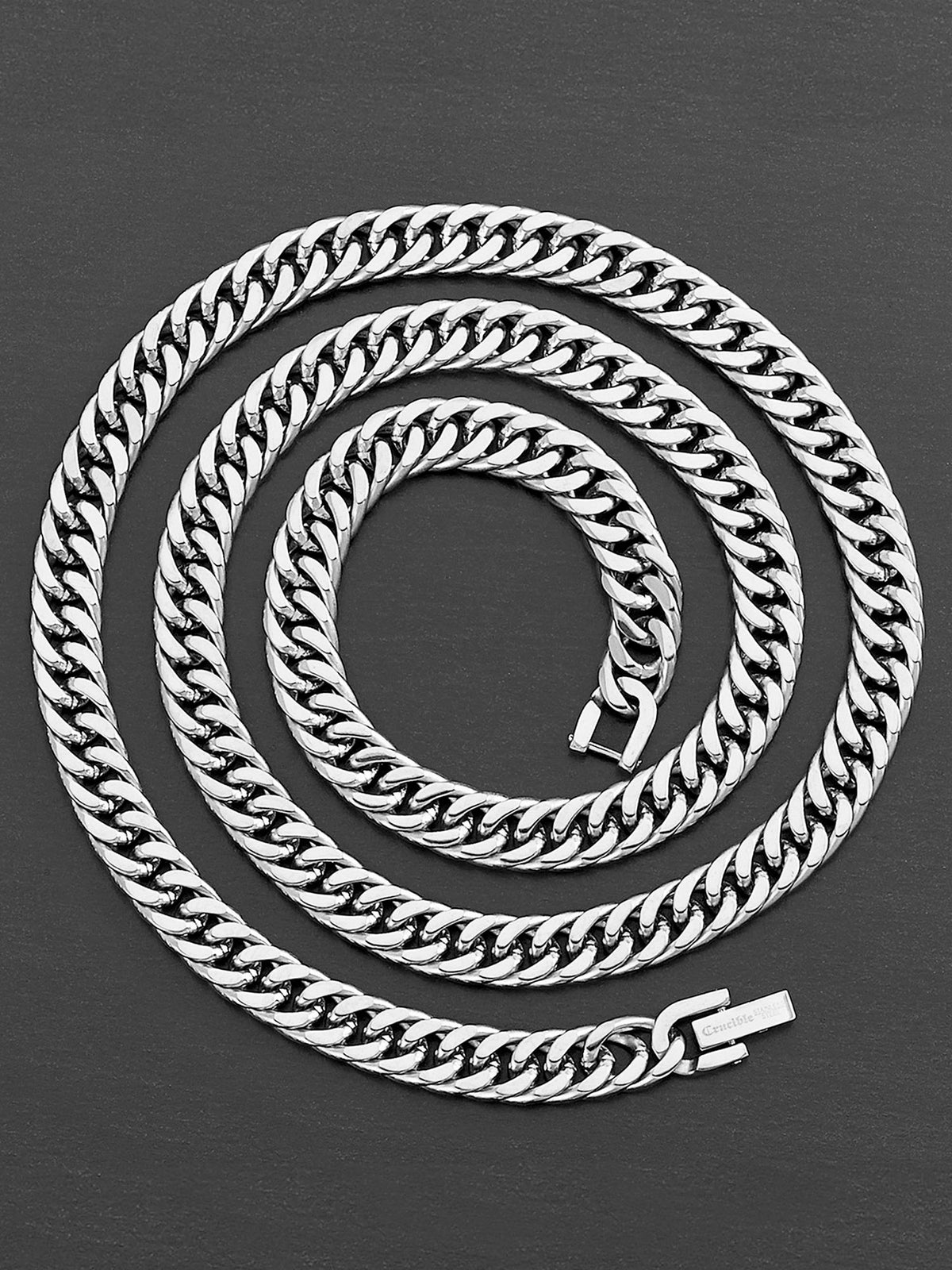 Stainless Steel 8mm Curb Chain Necklace 24" D673