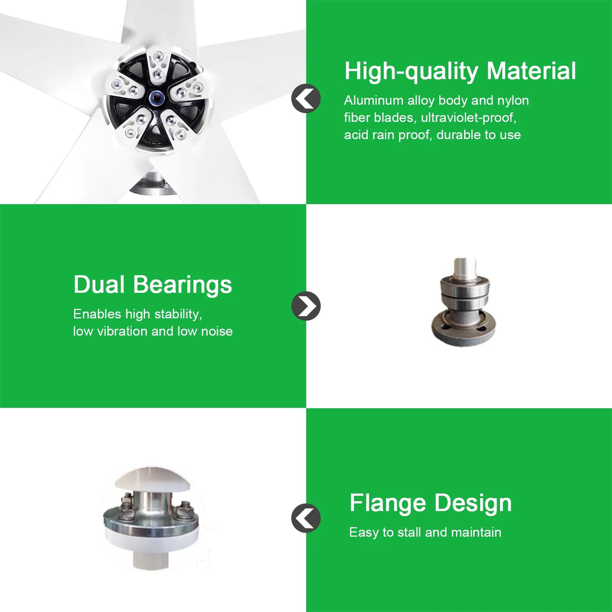 1200W 12V 5 Blades Wind Turbine Generator Kit P981