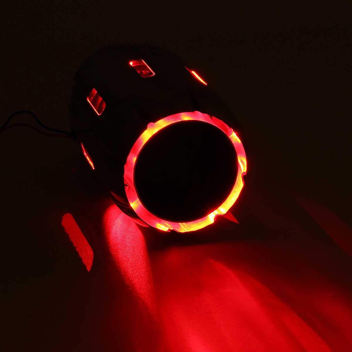 2.5'' Inlet Stainless Steel Exhaust Tips with Red Flame LED Light, 89mm Outlet, Pack of 2 C6263