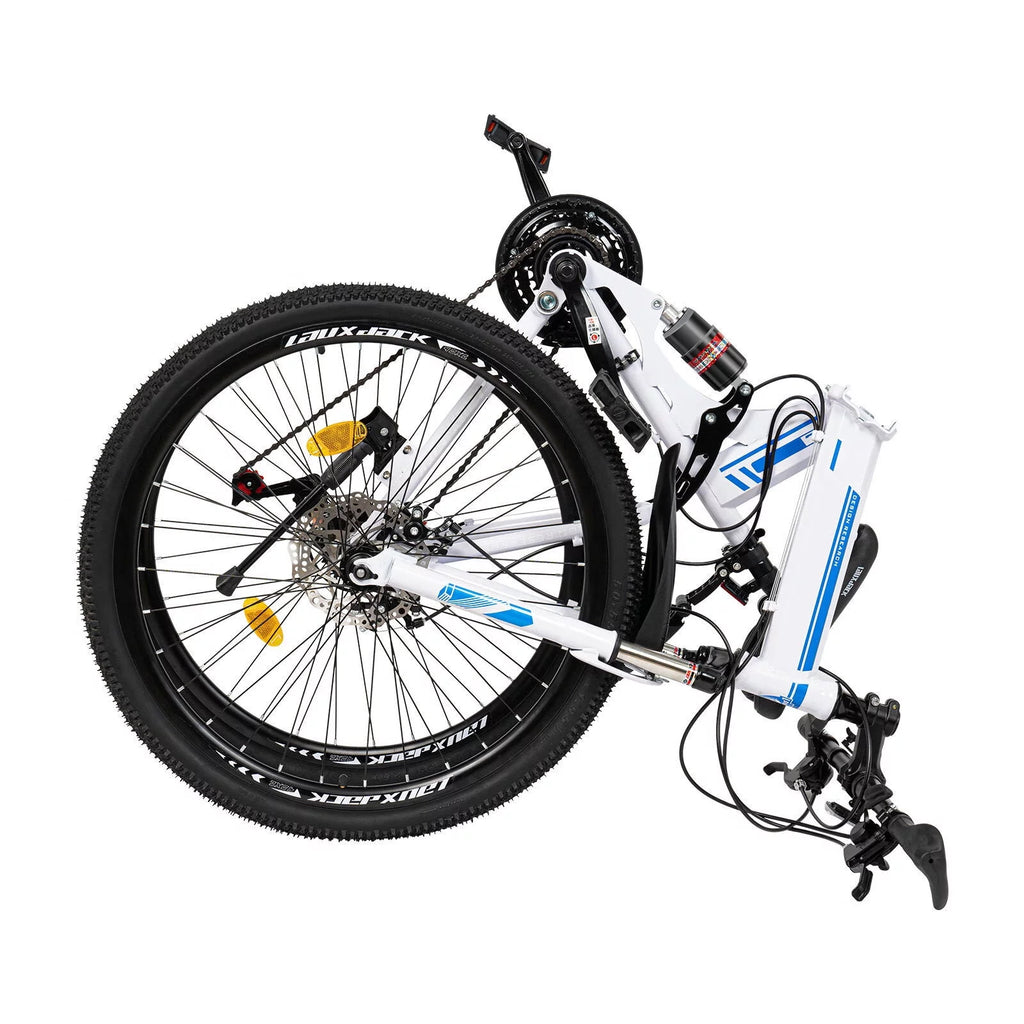 26 Mountain Folding Bike 21-Speed High-Carbon Steel Bicycle with Dual Disc-Brake J16157