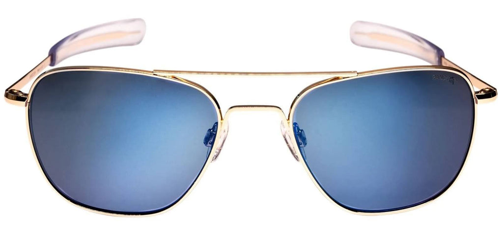 Aviator Bayonet Temple Sunglasses in Gold B27588