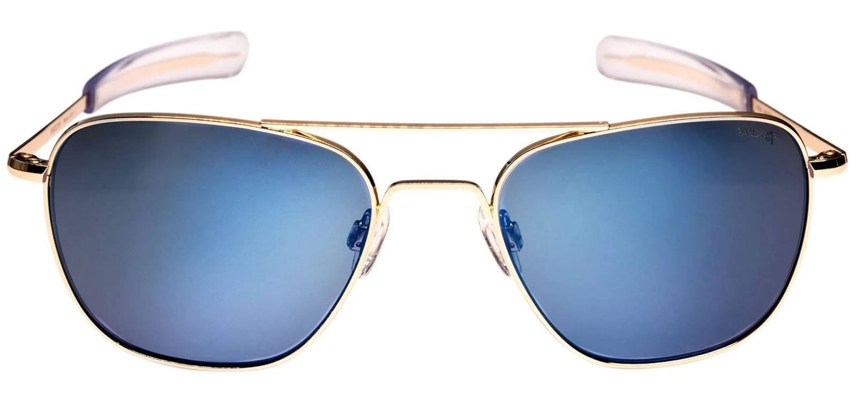 Aviator Bayonet Temple Sunglasses in Gold B27588