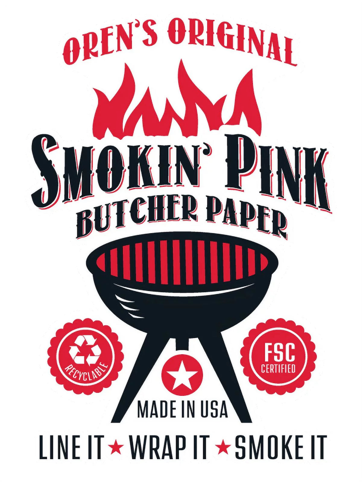 Pink Kraft Butcher Paper Roll With Dispenser Box M1072