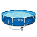 12ft x 30in Metal Frame Above Ground Swimming Pool with Filter H749