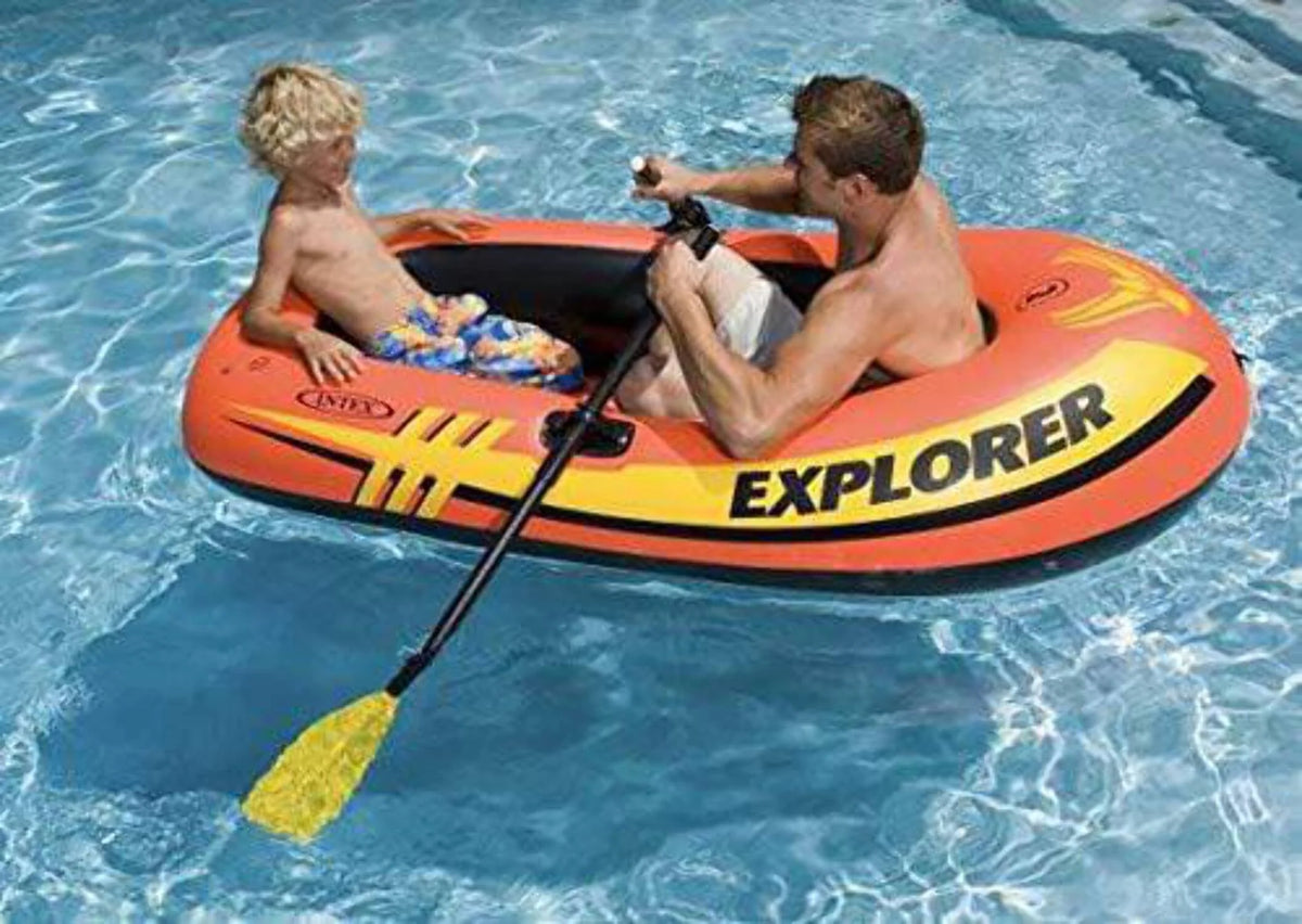 Inflatable Two Person Raft Set with Oars and Pump J904864