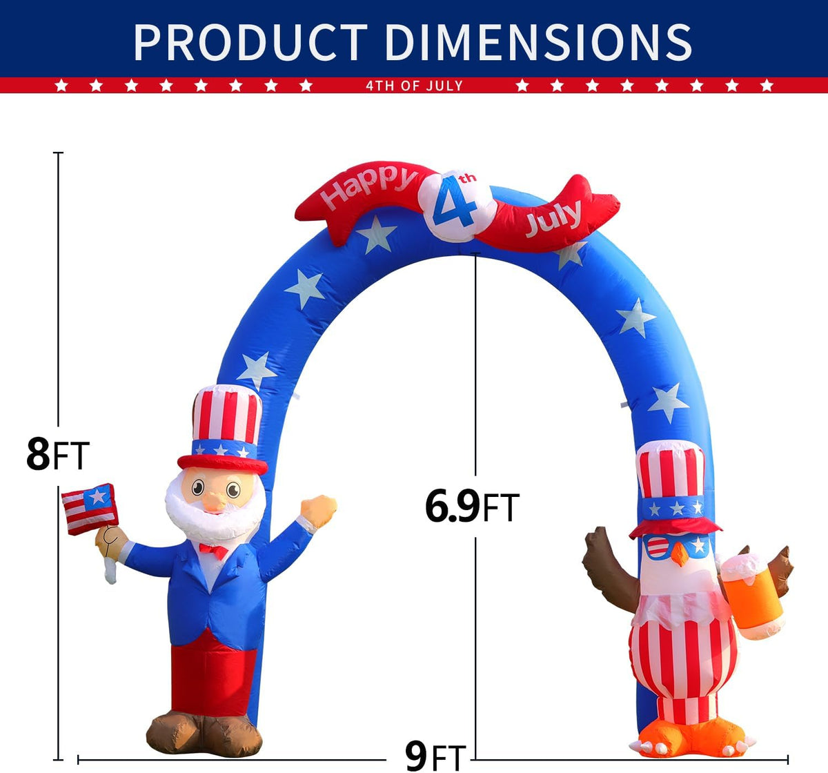9 FT Inflatable Outdoor Decoration with LED Lights G44595