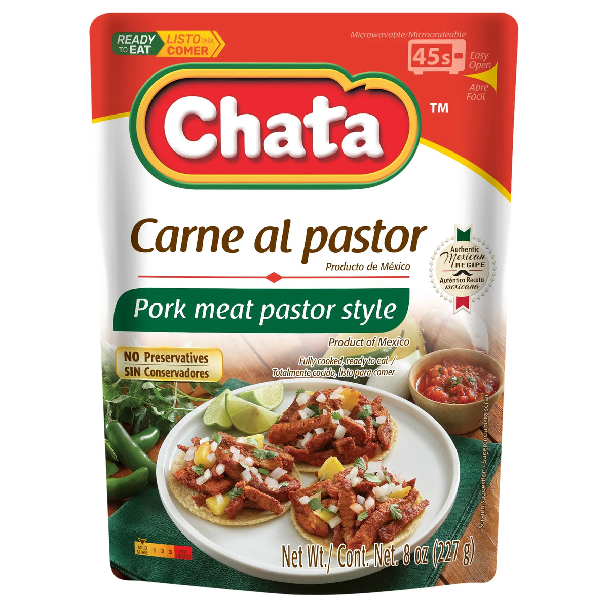 Pork Meat Pastor Style Pouch, 8 oz, Pack of 6 P462