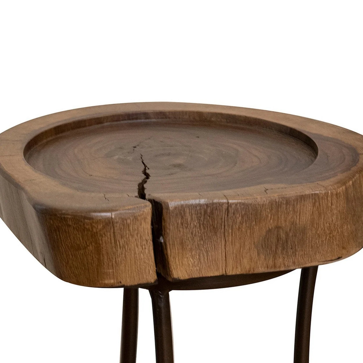 26 Inch Live Edge Wood Side End Table C8073