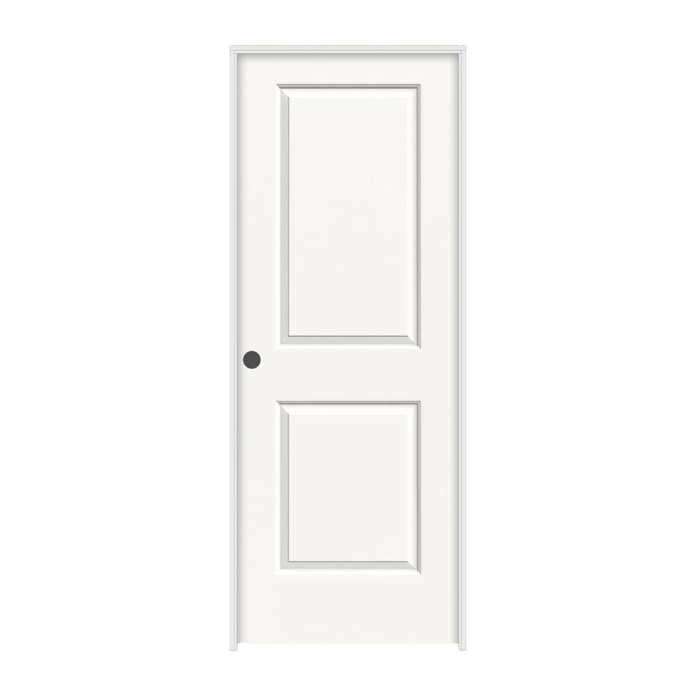 White Painted Right-Hand Solid Core Molded Composite MDF Single Prehung Interior Door O3098