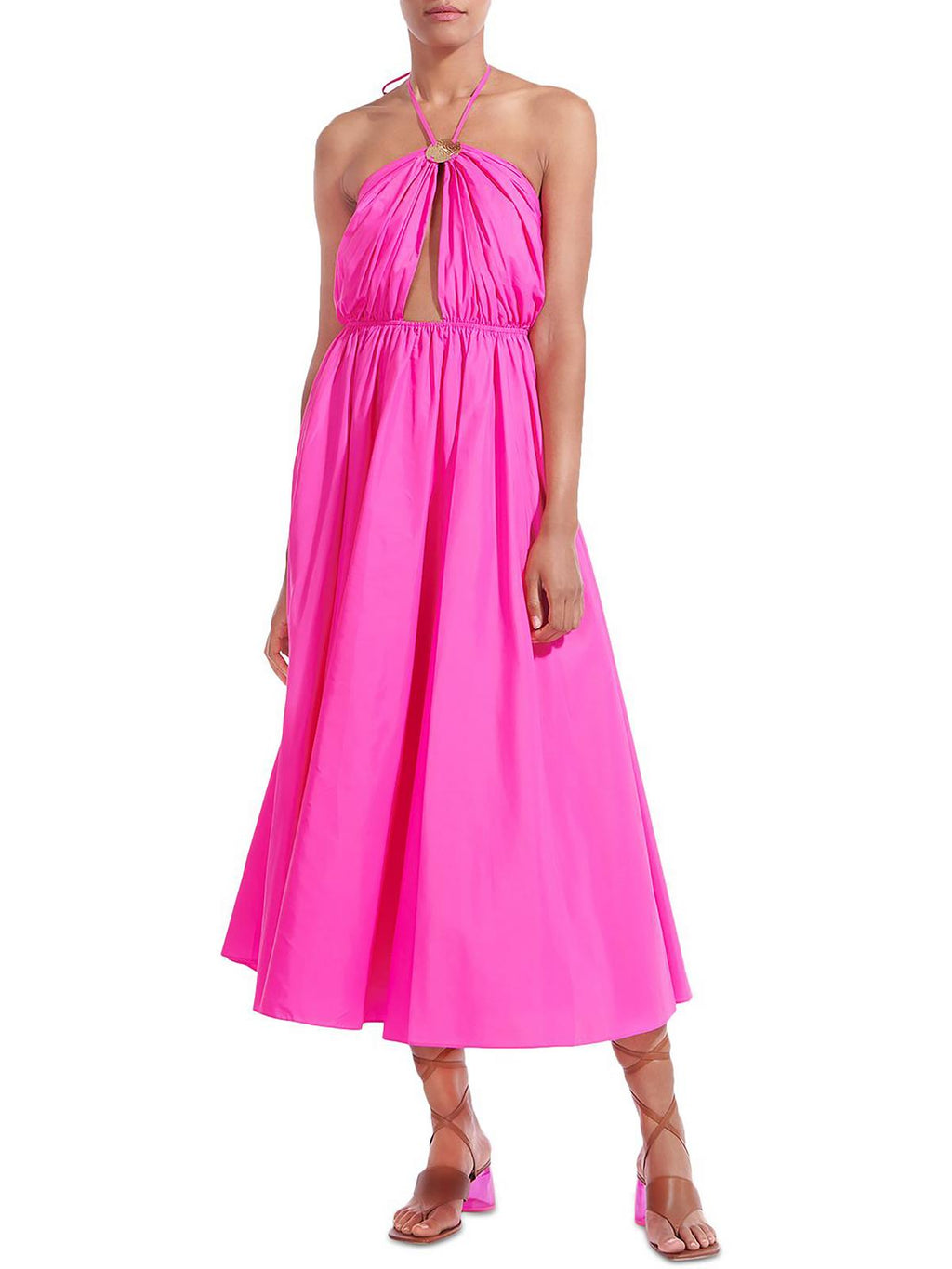 Embellished Halter Midi Dress E323